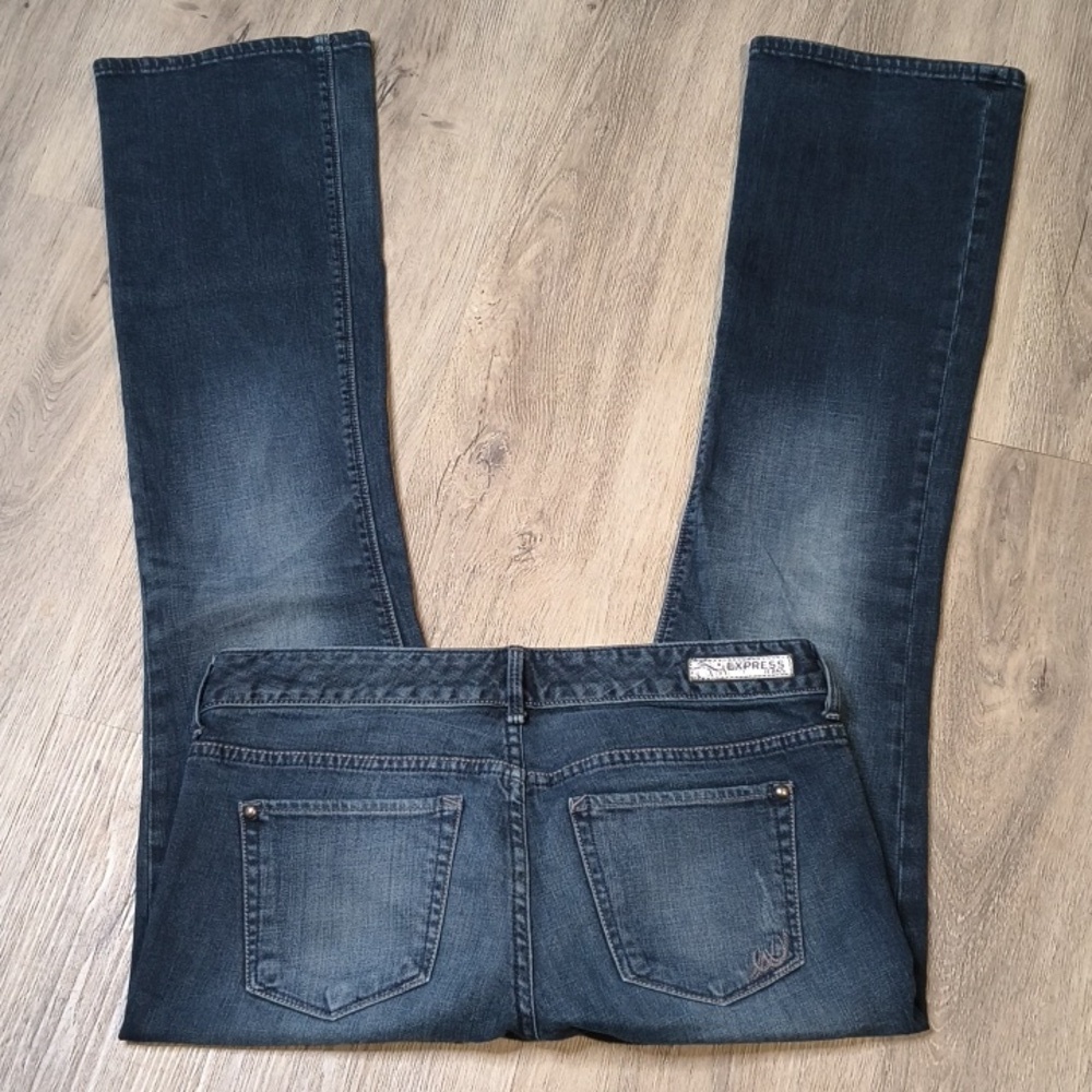 sac741❤️Low Rise Bootcut w/33" Inseam Express Demin Jeans - Picture 2 of 9